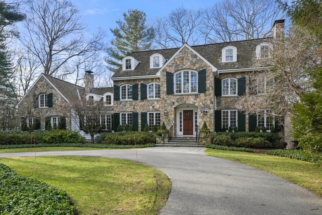 111 Livingston Road Wellesley, MA 02482 - Photo 2 of 42 a front view of a house with a yard