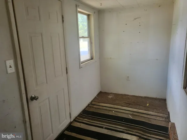 a room with a staircase