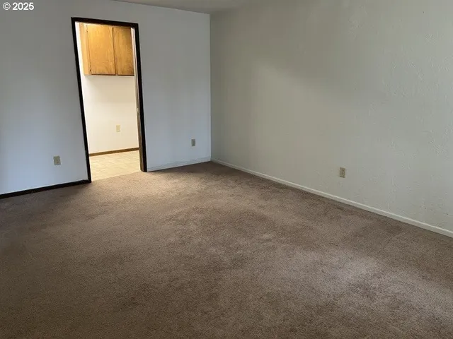 an empty room with closet