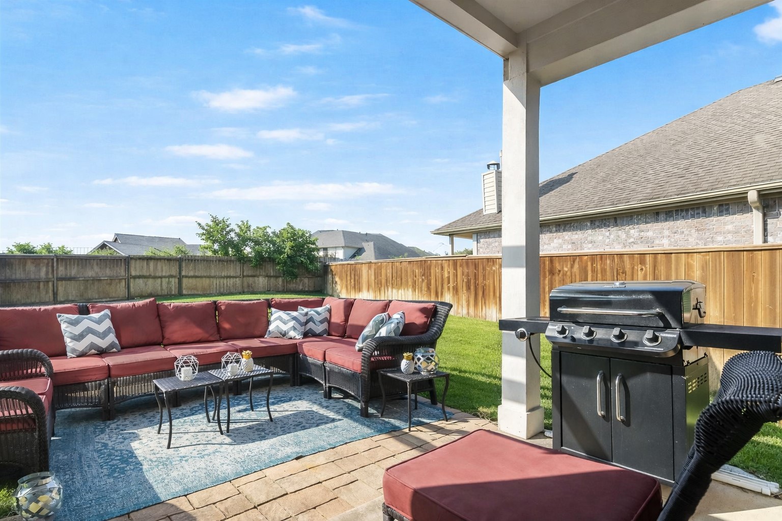 62 West Lasting Spring Circle The Woodlands, TX 77389 - Photo 42 of 46 a roof deck with a table and chairs