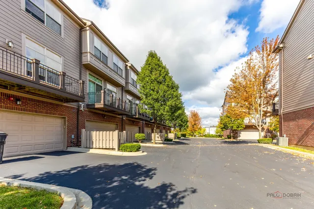 a view of a street with houses