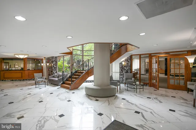 a view of a building with a street