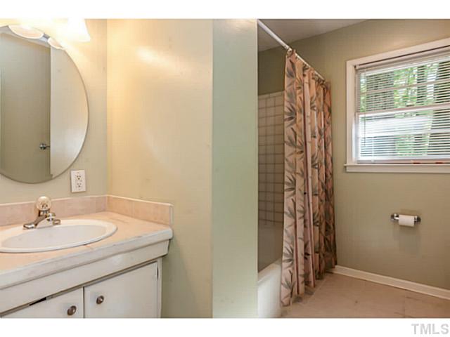 1731 Euclid Road Durham, NC 27713 - Photo 17 of 25 a bathroom with a sink and a mirror