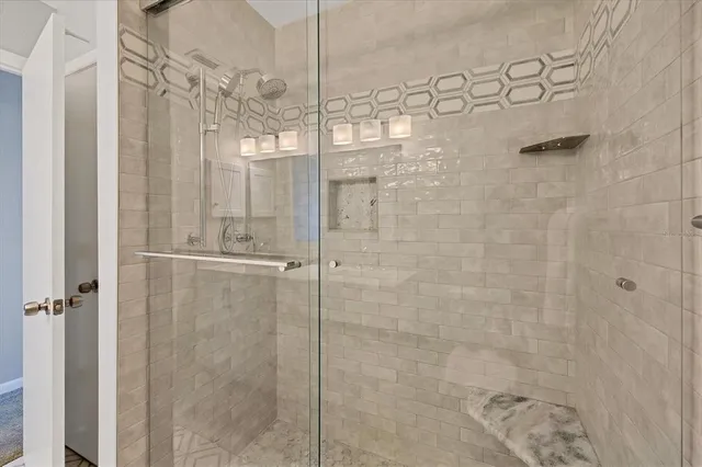 a bathroom with a shower