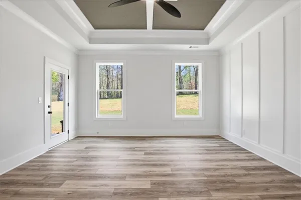 a view of small space with racks on the wall