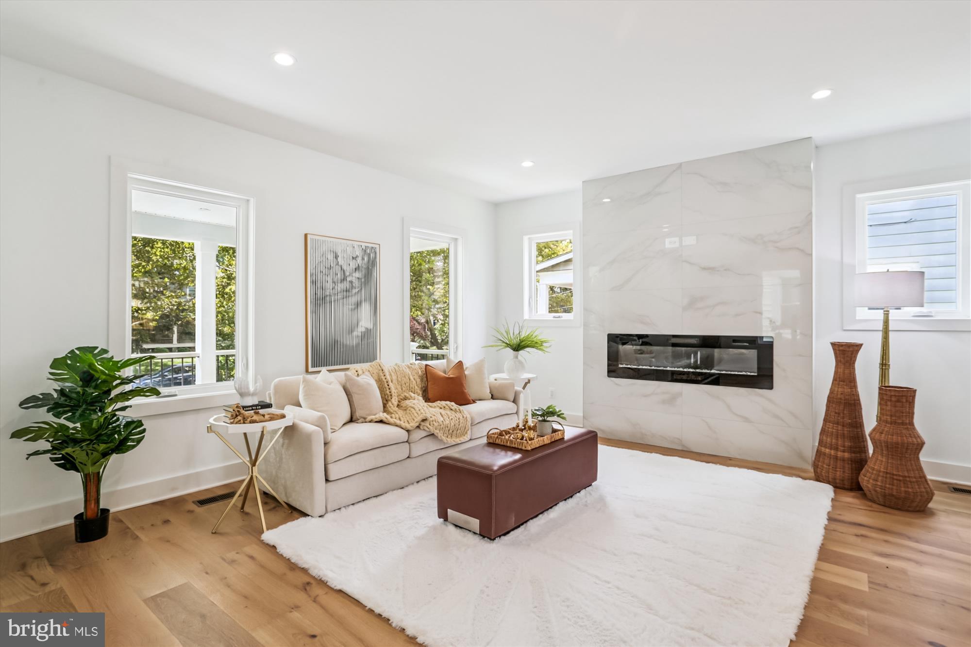 1341 Ingraham Street Northwest Washington, DC 20011 - Photo 9 of 51 a living room with furniture and a fireplace