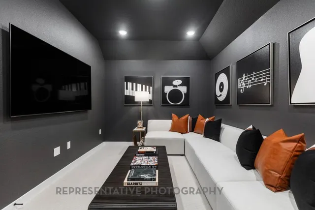 a living room with furniture