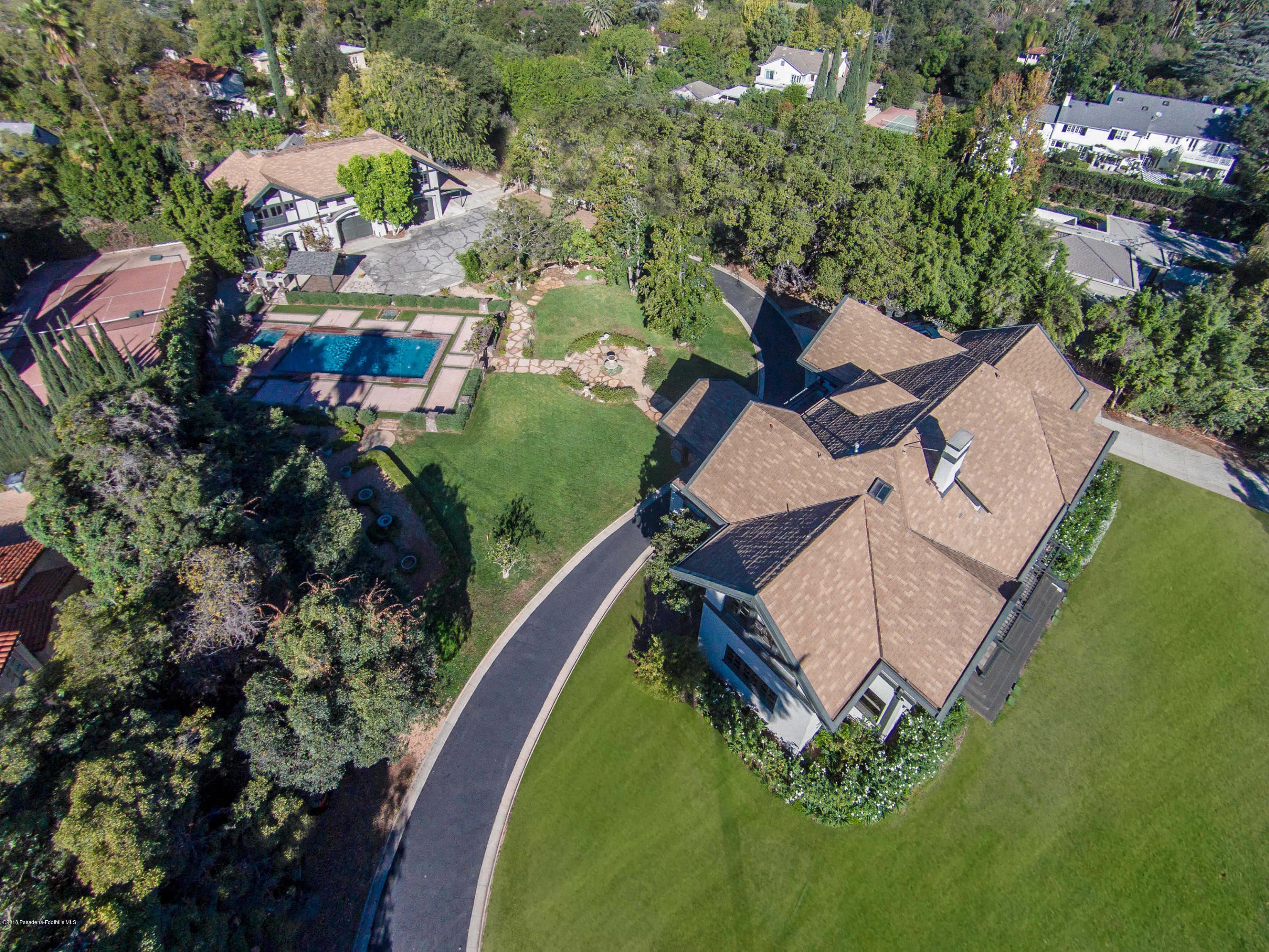 1333 Wentworth Avenue Pasadena, CA 91106 - Photo 3 of 60 an aerial view of residential house with outdoor space and swimming pool