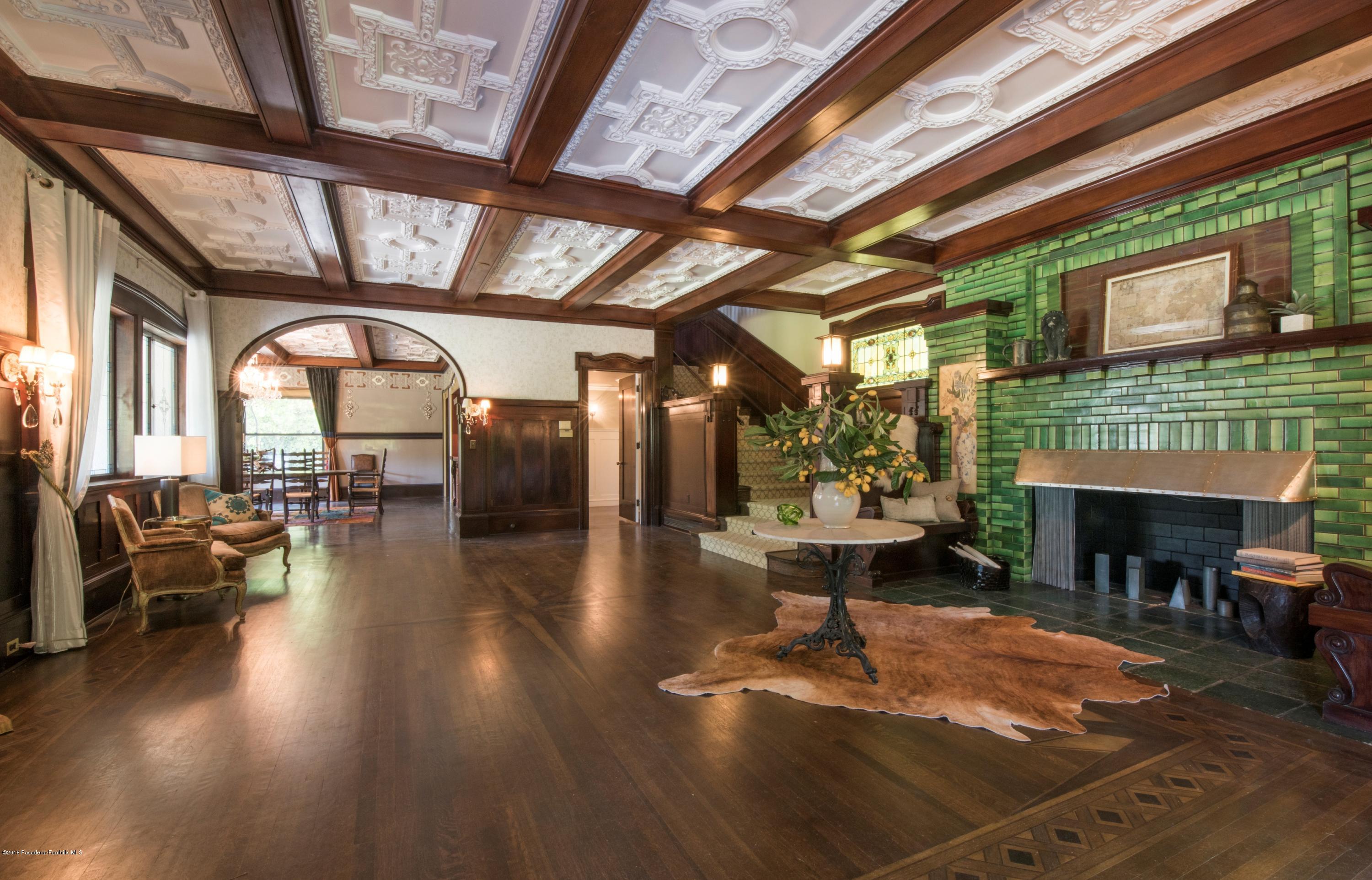 1333 Wentworth Avenue Pasadena, CA 91106 - Photo 6 of 60 a living room with fireplace furniture and a wooden floor