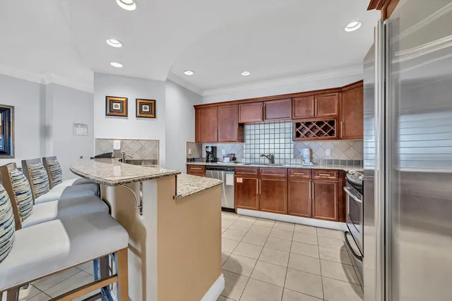 a view of a terrace with seating area