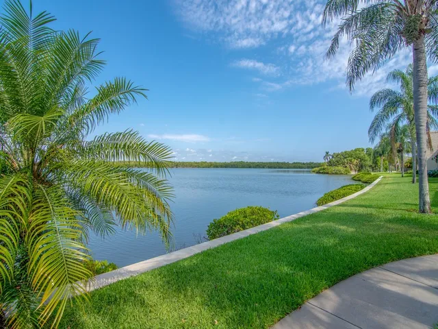 a view of a lake and a yard