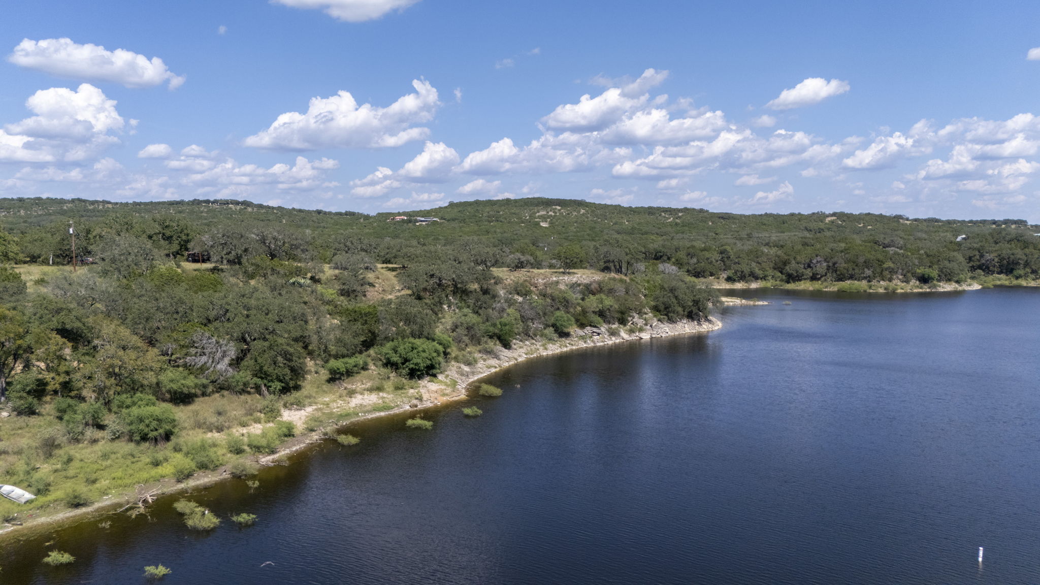 Tbd Singleton Road Marble Falls, TX 78654 - Photo 14 of 40 Bird's eye view from Drone of Lake Travis property and woods