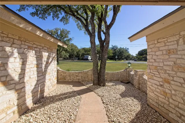 a view of a entryway door front of house