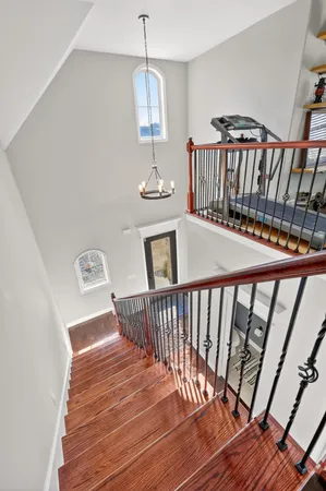 a view of entryway with wooden floor