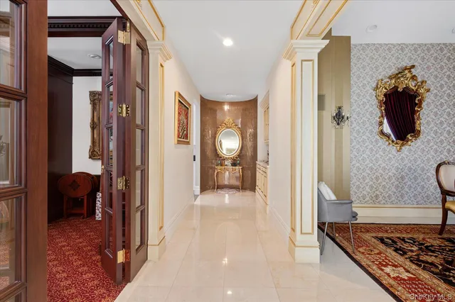 a bathroom with a tub and shower