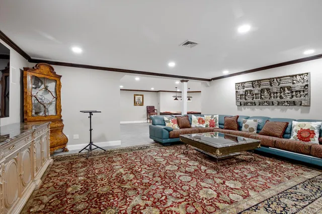 a living room with furniture