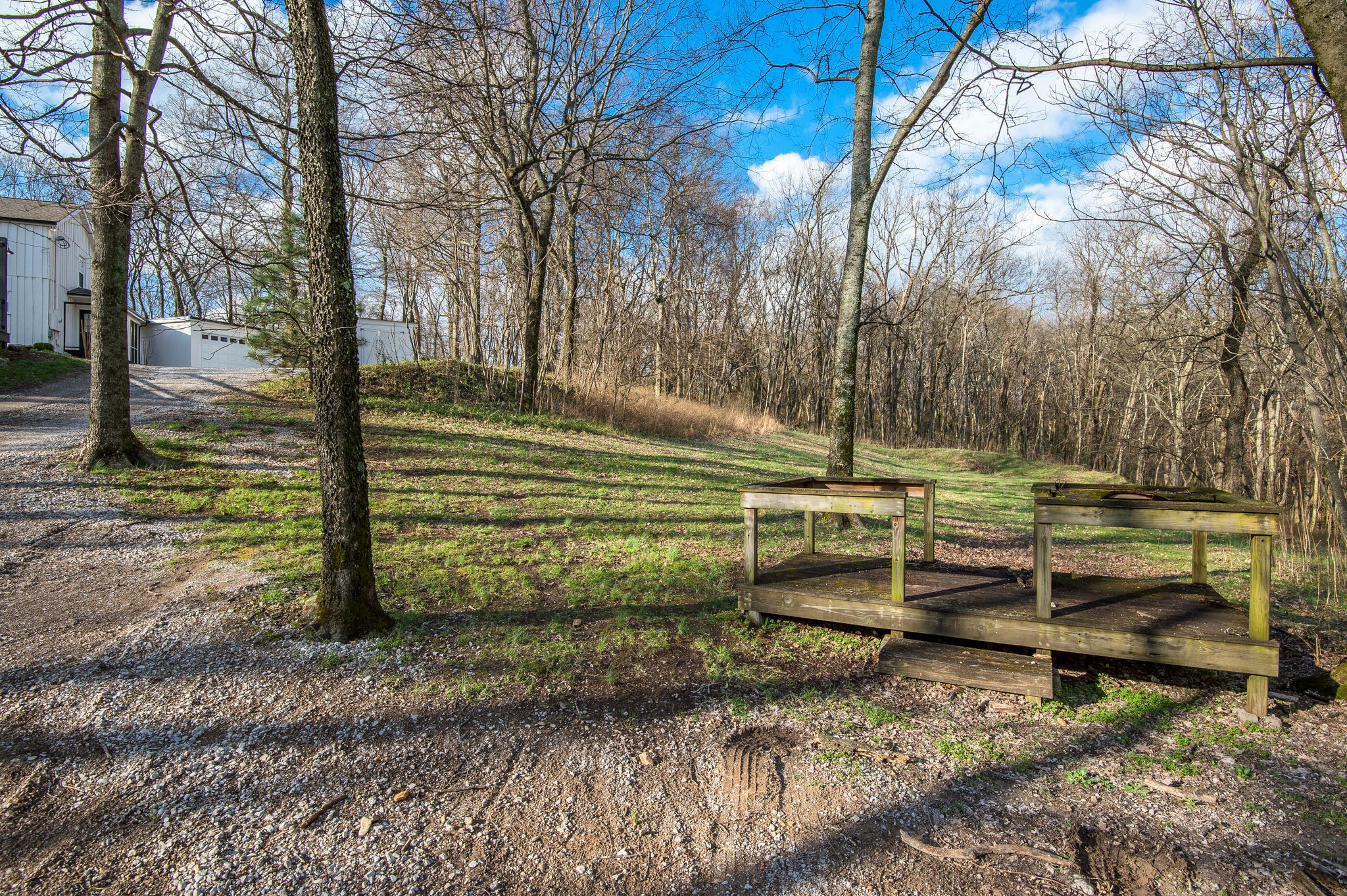 1111 Rip Steele Road Columbia, TN 38401 - Photo 48 of 50 a backyard of a house with trees and outdoor seating