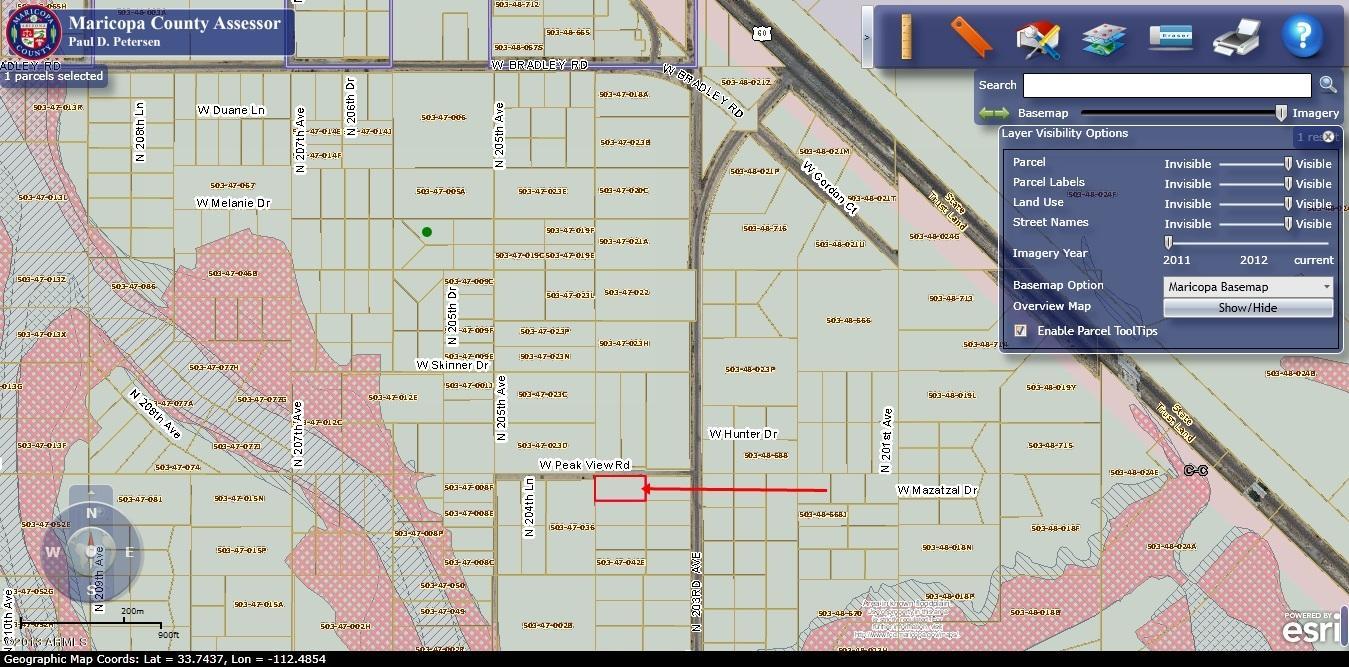 203rd and Peakview flood map