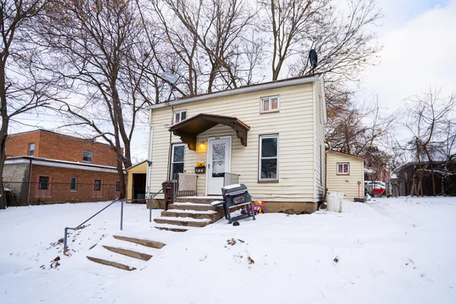 a view of a terrace with a snow