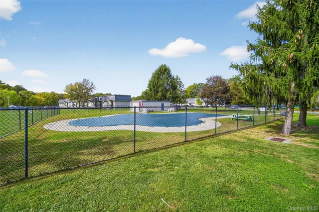 a view of a park with swings