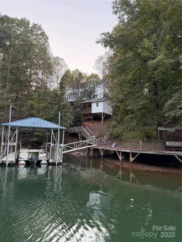 a view of boat floating on water