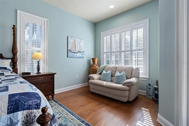 a workspace with furniture and window