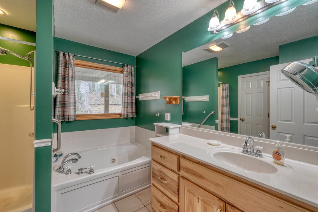 2478 High River Road Hiawassee, GA 30546 - Photo 20 of 67 a bathroom with a tub sink and mirror