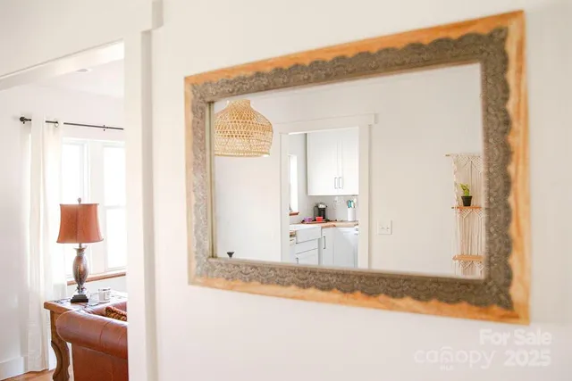 a view of a bedroom from a bathroom