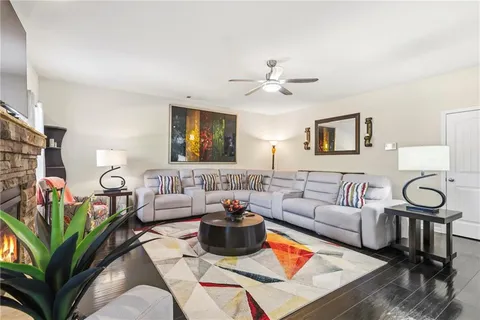 a bedroom with a bed and furniture