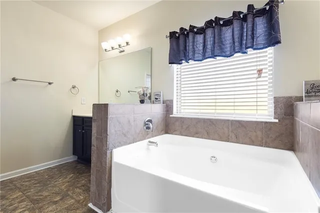 a aerial view of a house with a garden