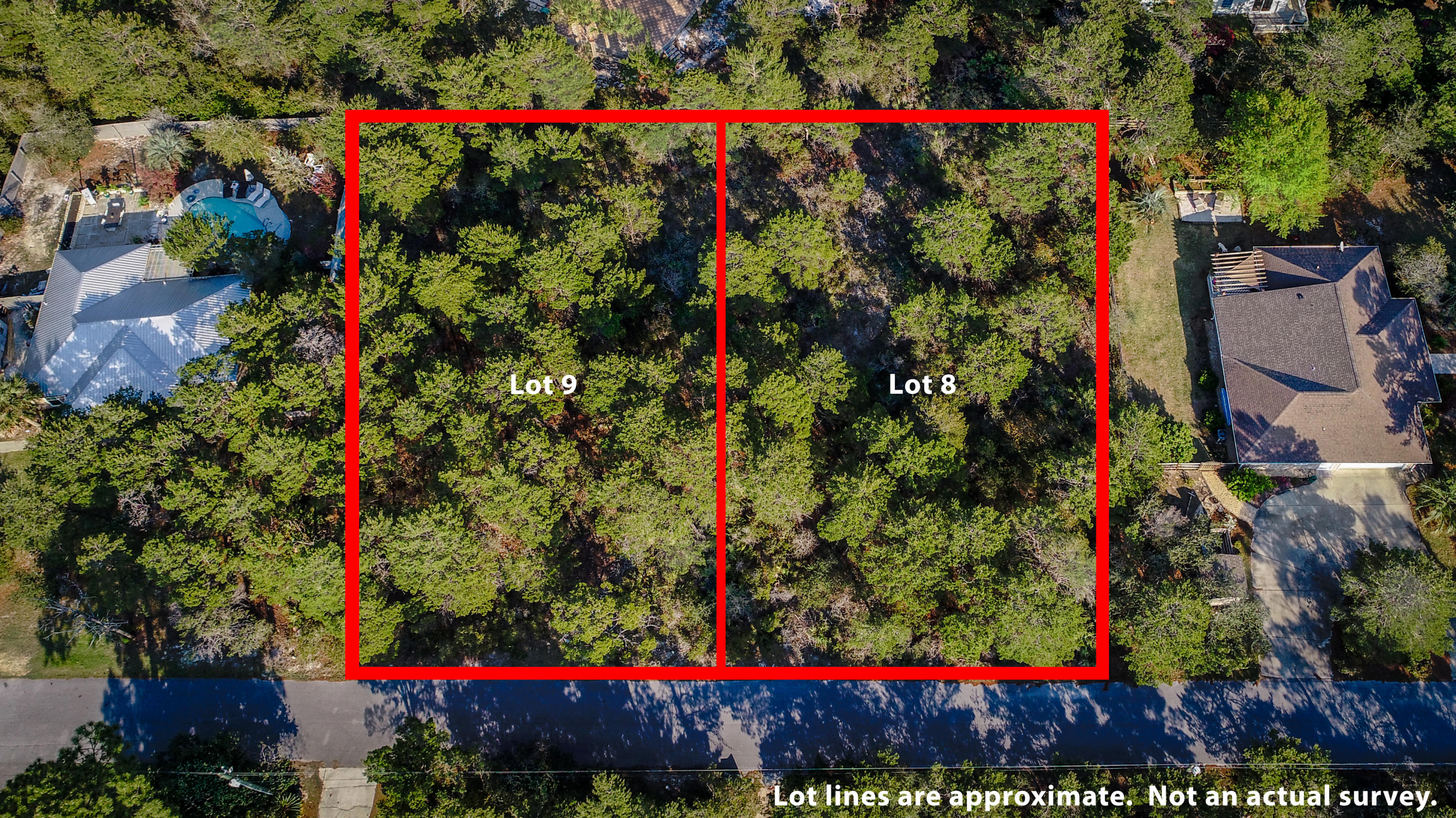 Lot 9 Beth Lane Santa Rosa Beach, FL 32459 - Photo 3 of 15 Ariel view of lots 8 and 9