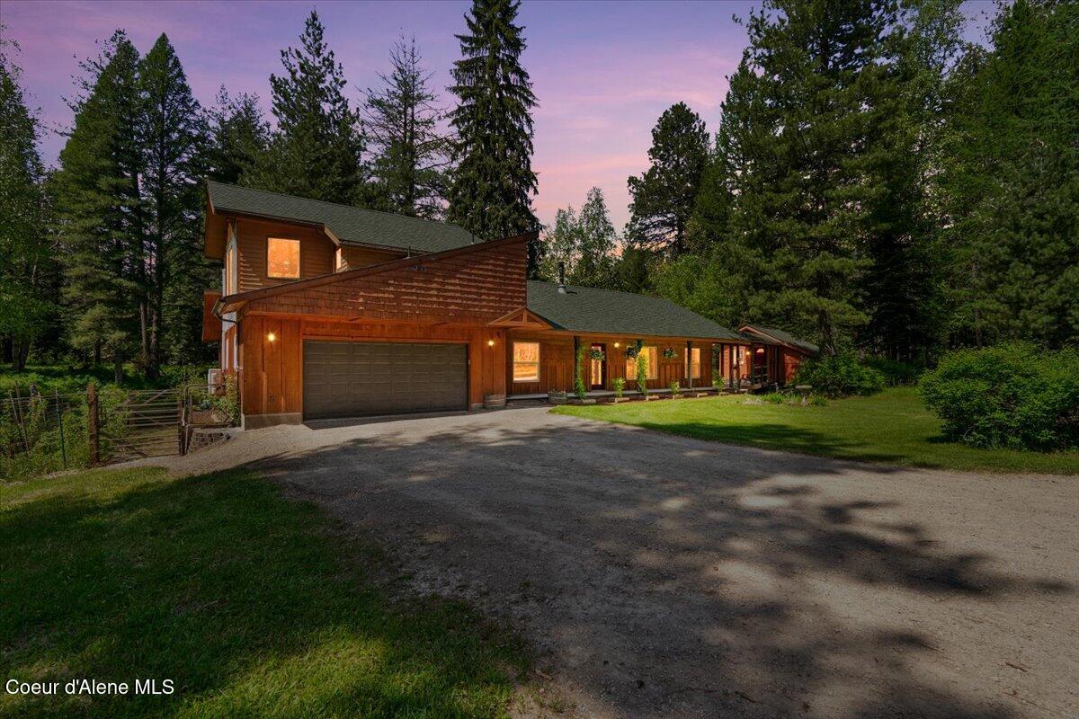594 Hidden Valley Road Sandpoint, ID 83864 - Photo 27 of 44 001-Front of home twilight