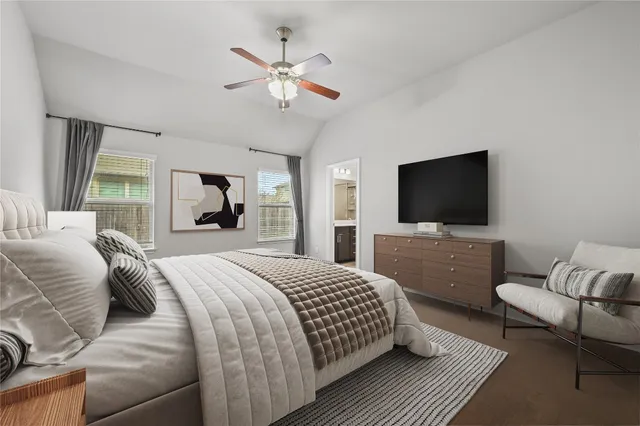 a bathroom with a double vanity sink toilet and a mirror