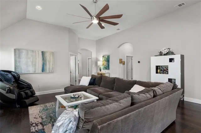 a living room with furniture