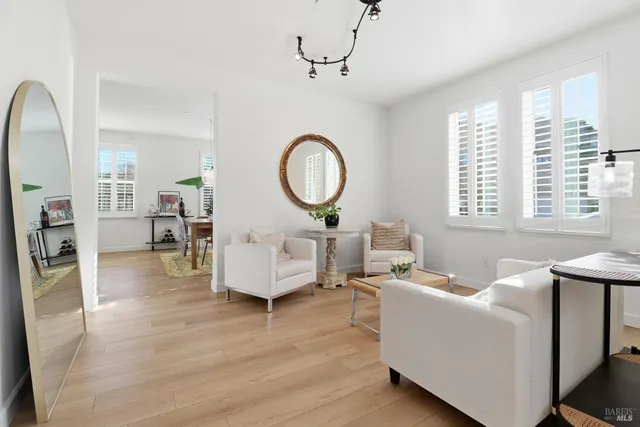 a living room with furniture and a couch