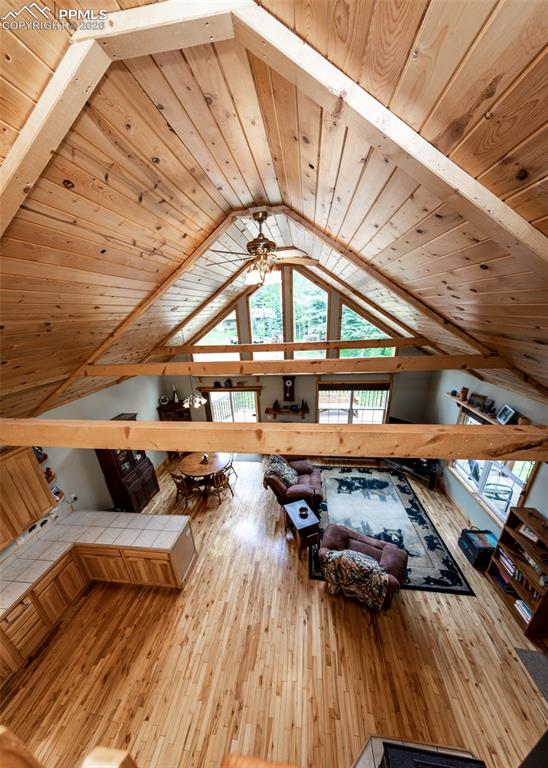 331 Westcliffe Drive Rye, CO 81069 - Photo 29 of 50 a view of a roof deck with couches and wooden floor