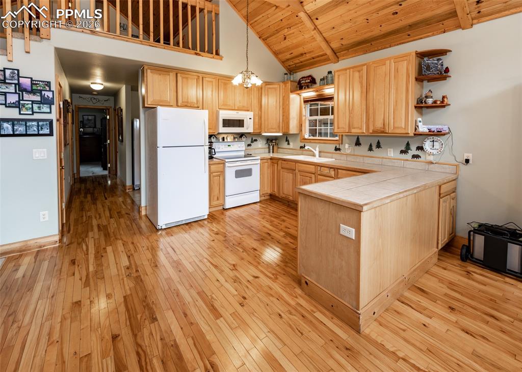 331 Westcliffe Drive Rye, CO 81069 - Photo 34 of 50 a kitchen with stainless steel appliances a refrigerator a sink and wooden floors