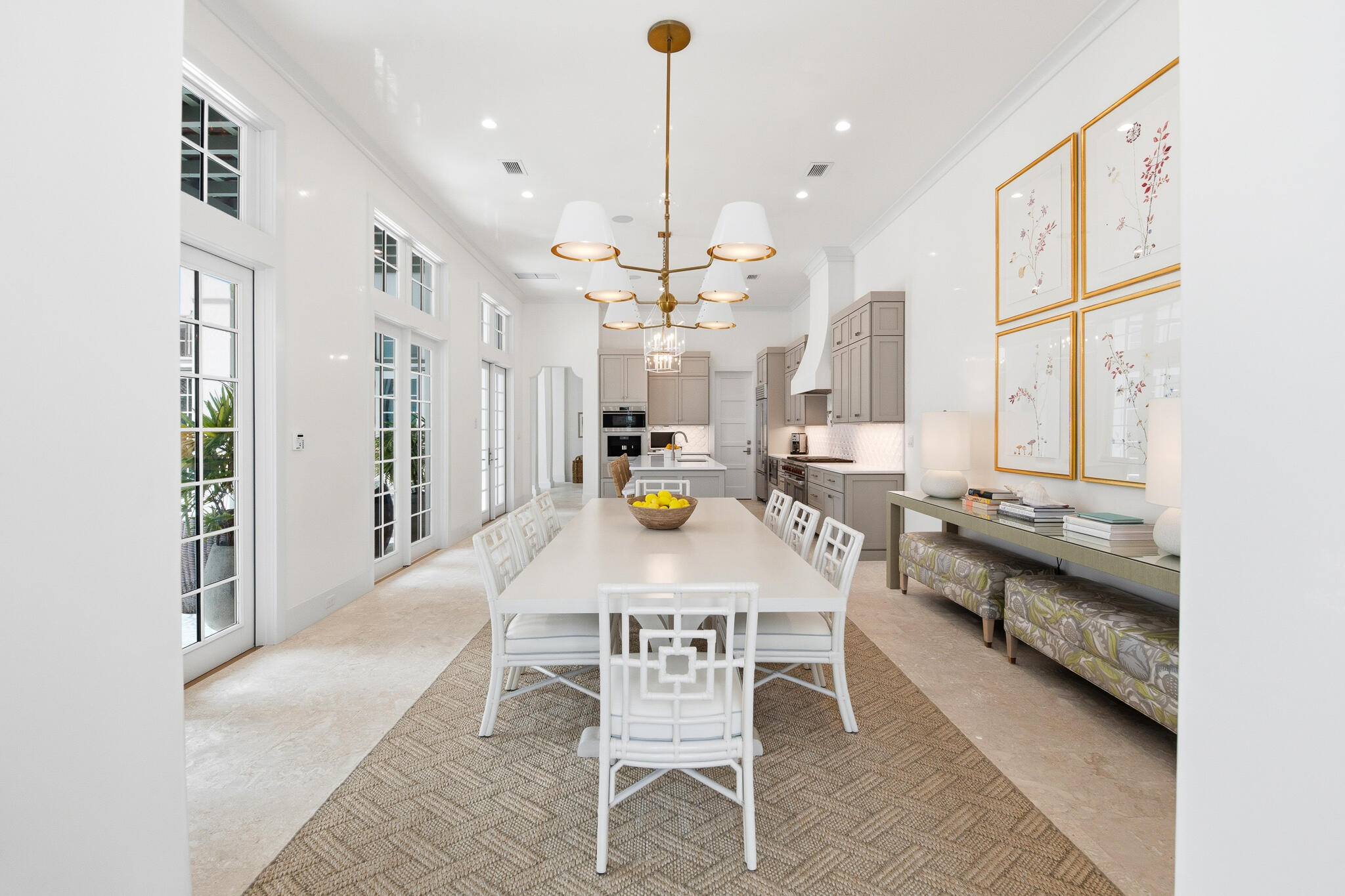 36 Sea Star Ct Inlet Beach Inlet Beach, FL 32461 - Photo 18 of 75 a kitchen with stainless steel appliances kitchen island granite countertop a stove a sink a dining table and chairs
