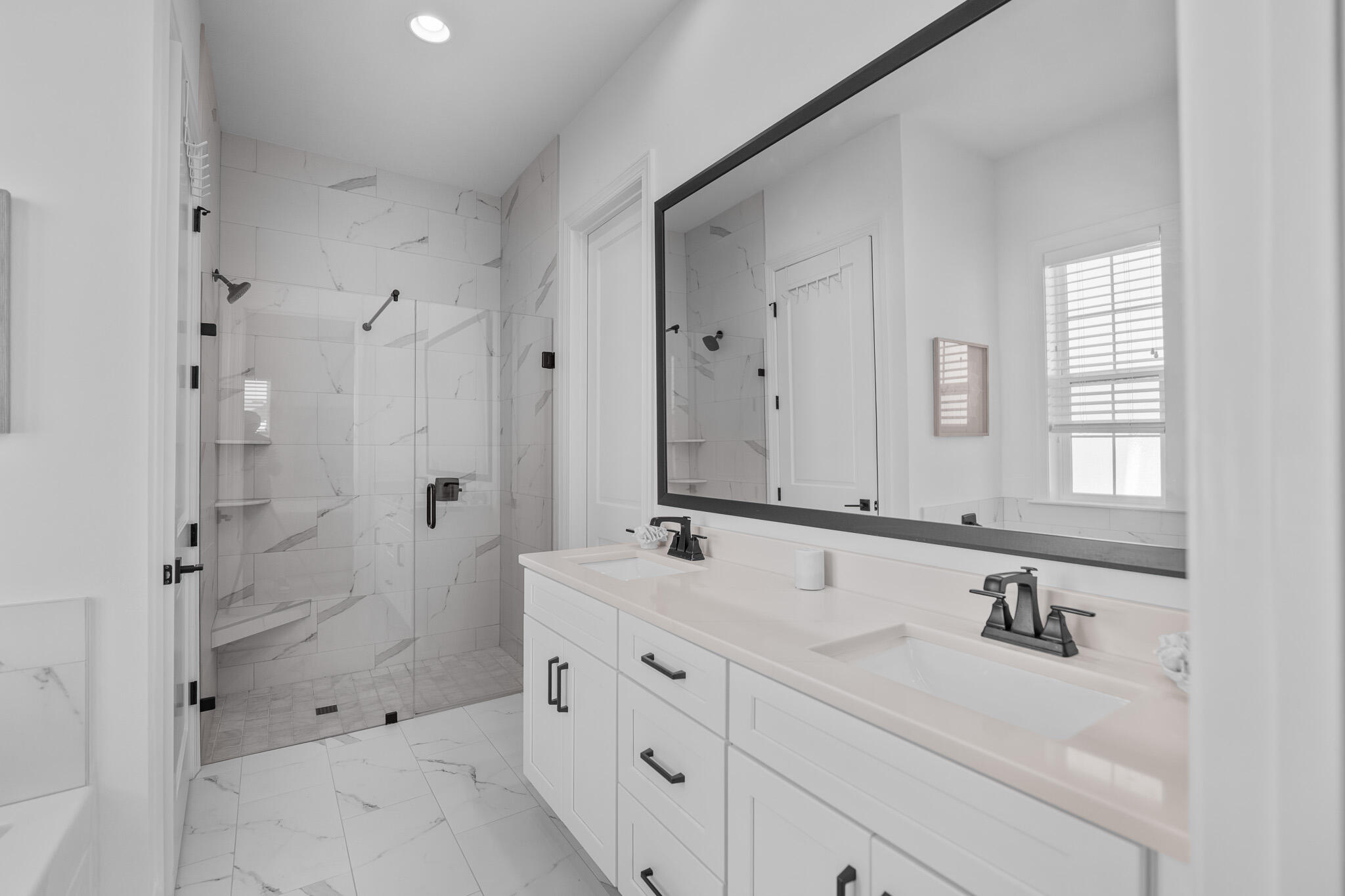 90 Suwannee Dr Inlet Beach Inlet Beach, FL 32461 - Photo 38 of 59 a bathroom with double sink and a shower