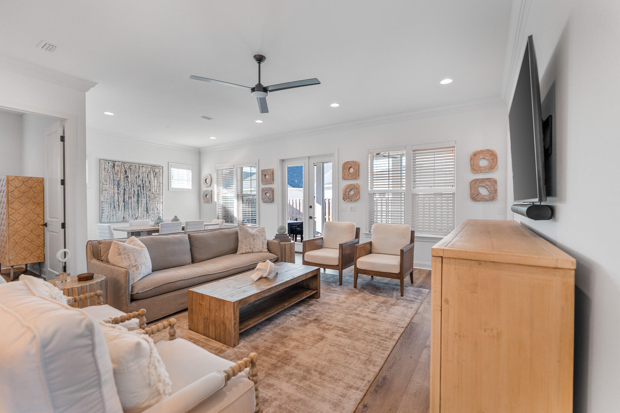 90 Suwannee Dr Inlet Beach Inlet Beach, FL 32461 - Photo 55 of 59 a living room with furniture and a flat screen tv