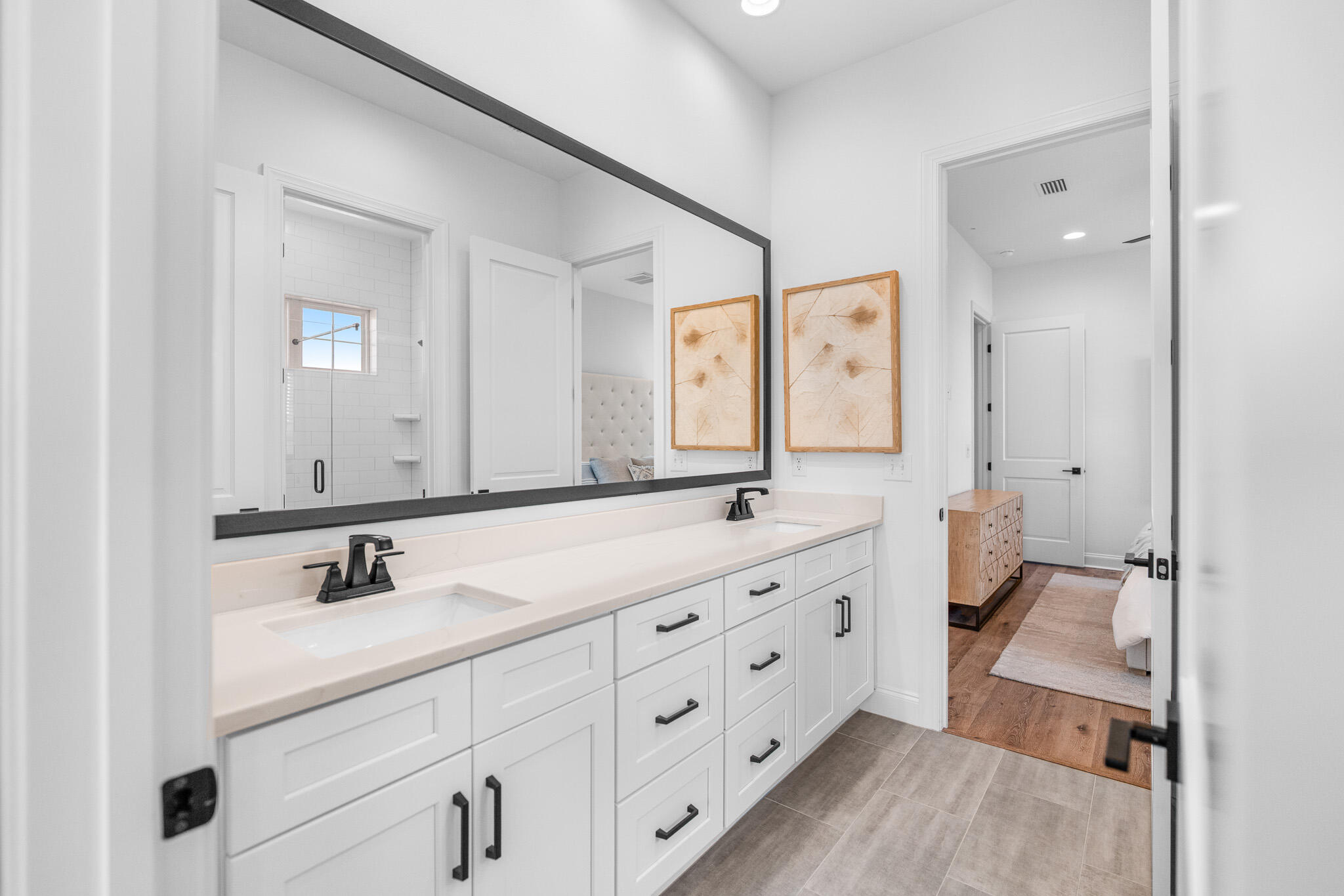 90 Suwannee Dr Inlet Beach Inlet Beach, FL 32461 - Photo 8 of 59 a bathroom with double vanity sink and mirror
