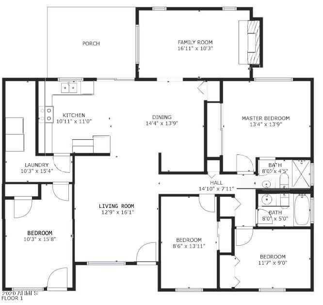 2102 East Kathleen Road Phoenix, AZ 85022 - Photo 22 of 22 Floor Plan