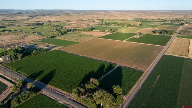 an aerial view of a house with a garden