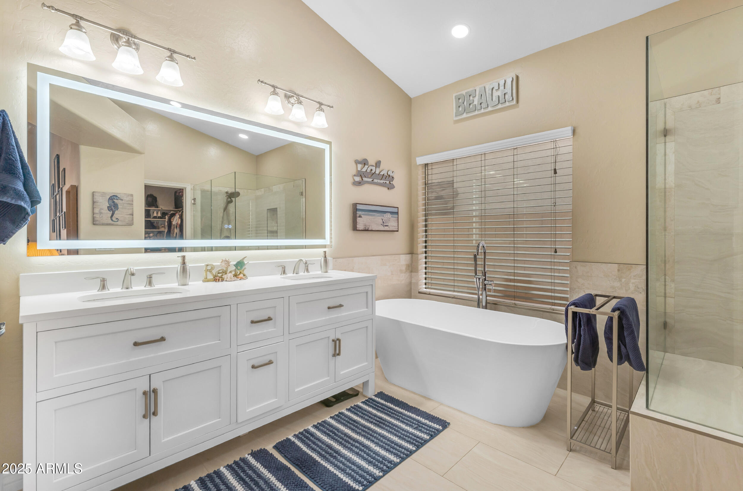 16044 South 24th Place Phoenix, AZ 85048 - Photo 22 of 42 a bathroom with a granite countertop sink mirror bathtub and toilet