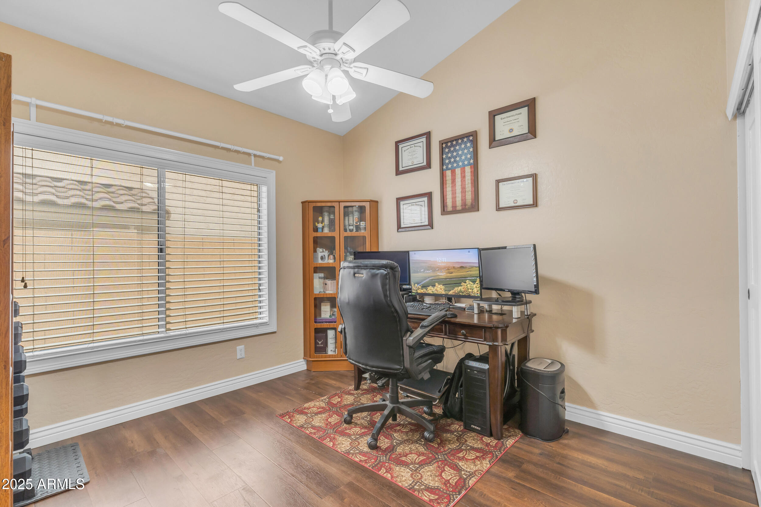 16044 South 24th Place Phoenix, AZ 85048 - Photo 26 of 42 a workspace with wooden floor and a window