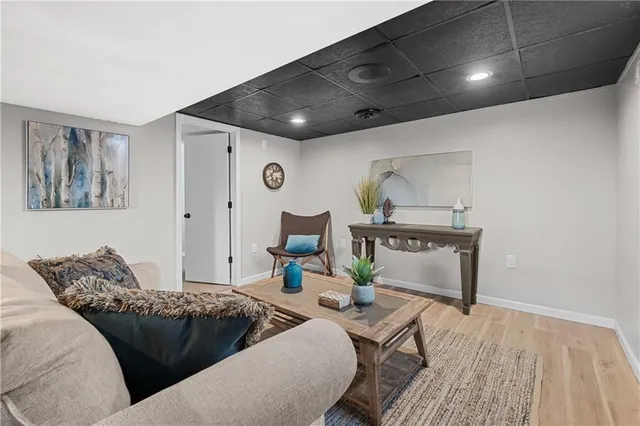 a living room with furniture