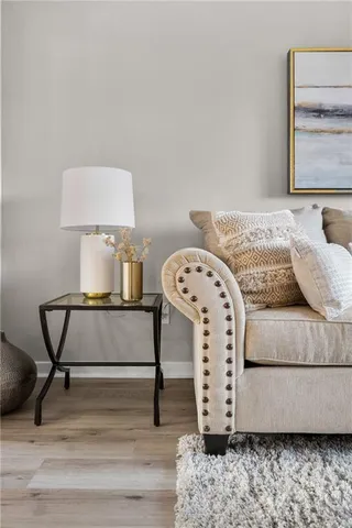 a living room with furniture and a couch