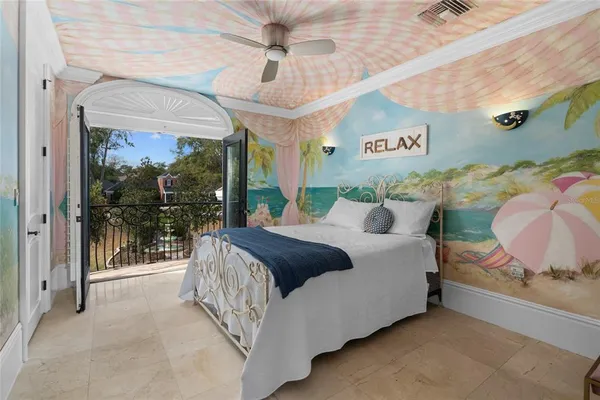 a picture of a table with chairs in front of door