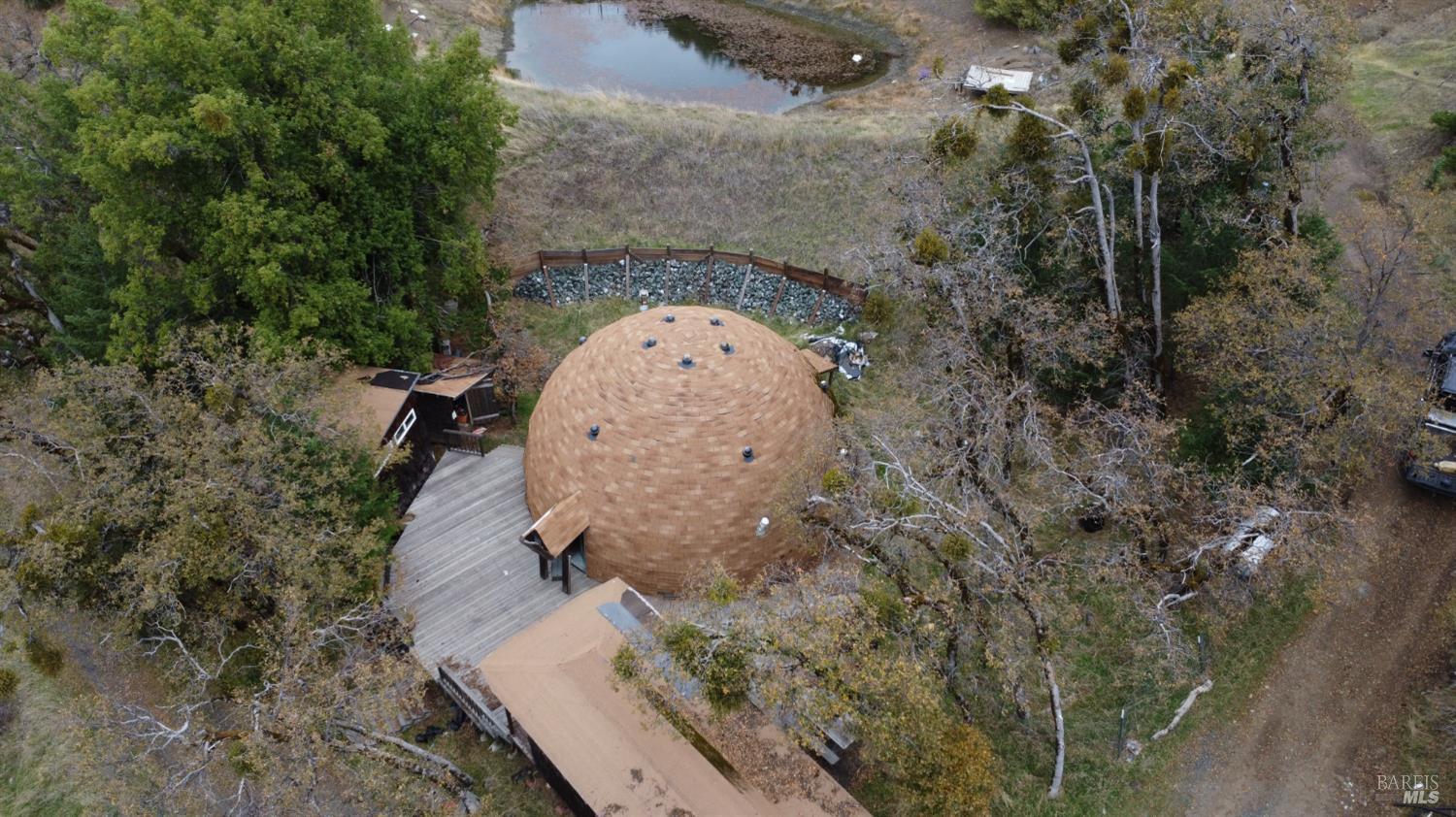 6565 Spyrock Road Laytonville, CA 95454 - Photo 30 of 42 an aerial view of a house with a yard basket ball court