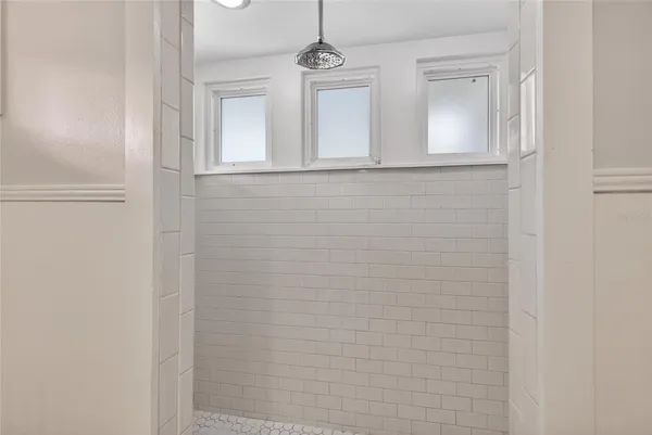a bathroom with a window